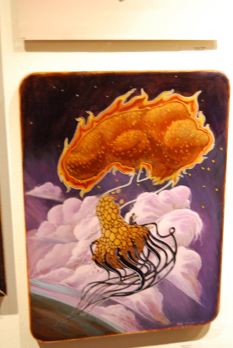 Illustration for article titled Trippy Re-Interpretations of Stan Lee's Comic Book Characters at Art Show